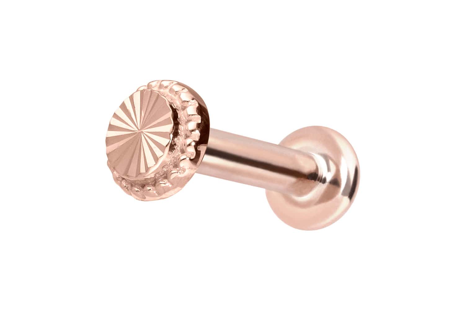14 Karat Gold Labret Piercing mit Innengewinde DISC